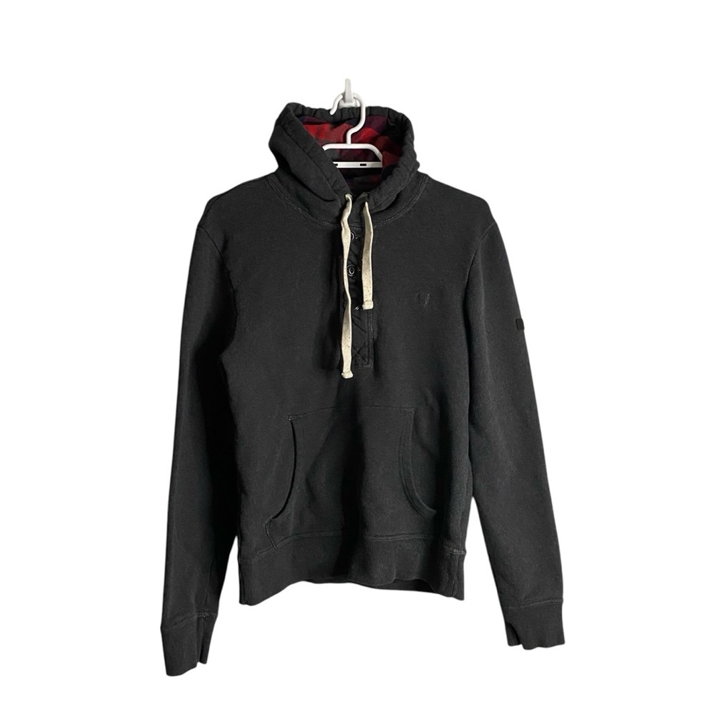 Ben Sherman Men's Gray Henley Sweatshirt Hoodie